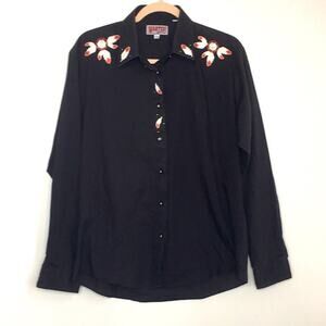 Vintage feather dream catcher long sleeve button up western rodeo shirt sz L
